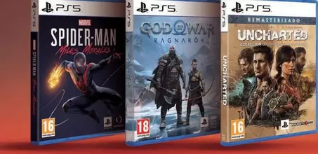 Oferta de Ps5 - Consola + Pack 3 Juegos Spider-man Miles Morales God Of New Ragnanak Y Uncharted Coleccion Legado De Los Ladrones  en Carrefour