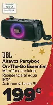 Oferta de JBL - Altavoz Partybox On-The-Go Essential por 199€ en Carrefour