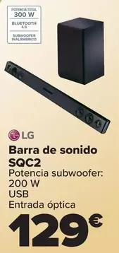 Oferta de LG - Barra De Sonido SQC2 por 129€ en Carrefour