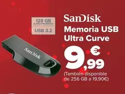 Oferta de Sandisk - Memoria Usb Ultra Curve por 9,99€ en Carrefour