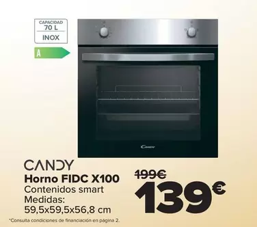 Oferta de Candy - Horno FIDC X100 por 139€ en Carrefour