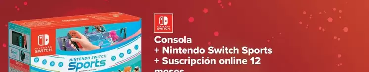 Oferta de Nintendo SWITCH  - Consola + Switch Sports + Suscription Online 12 Meses por 299€ en Carrefour