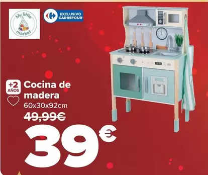 Oferta de Carrefour - Cocina De Madera por 39€ en Carrefour