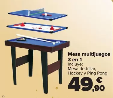 Oferta de Mesa Multijuegos  3 En 1 por 49,9€ en Carrefour