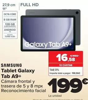 Oferta de Samsung - Tablet Galaxy Tab A9+ por 199€ en Carrefour