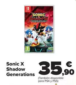 Oferta de Nintendo SWITCH - Sonic X Shadow Generations por 35,9€ en Carrefour