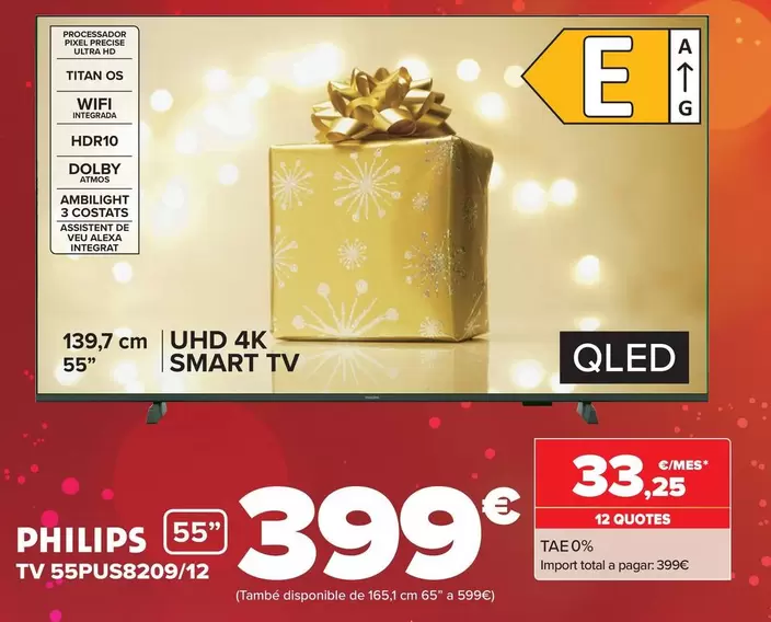 Oferta de Philips - Tv 55PUS8209/12 por 399€ en Carrefour