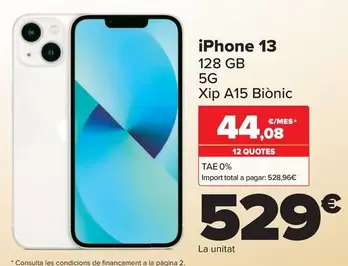 Oferta de Apple - Iphone 13 por 529€ en Carrefour