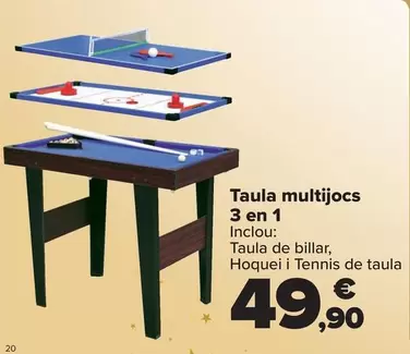 Oferta de Mesa Multijuegos  3 En 1 por 49,9€ en Carrefour