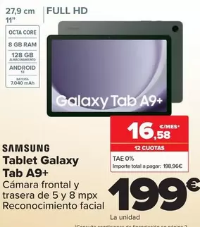 Oferta de Samsung - Tablet Galaxy Tab A9+ por 199€ en Carrefour