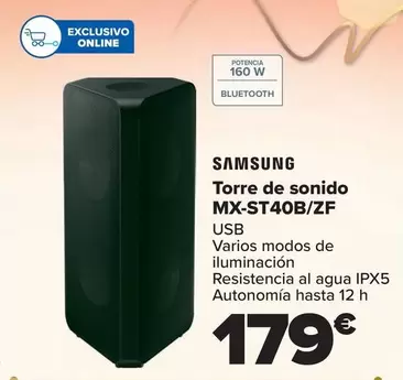 Oferta de Samsung - Torre De Sonido MX-ST40B/ZF por 179€ en Carrefour