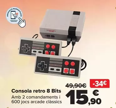 Oferta de Consola Retro 8 Bits por 15,9€ en Carrefour