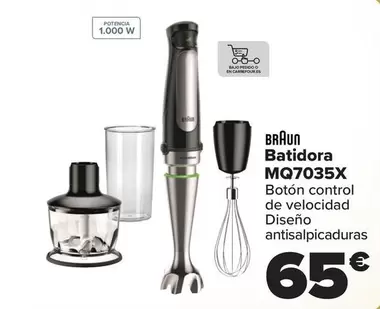 Oferta de Braun - Batidora MQ7035X por 65€ en Carrefour