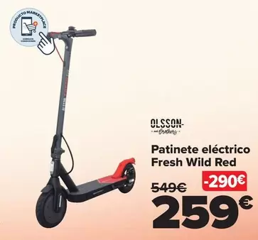 Oferta de Olsson - Patinete Eléctrico Fresh Wild Red por 259€ en Carrefour