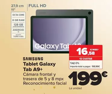 Oferta de Samsung - Tablet Galaxy Tab A9+ por 199€ en Carrefour