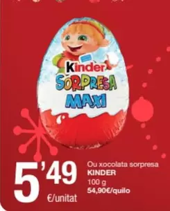 Oferta de Kinder - Ou Xocolata Sorpresa por 5,49€ en SPAR Fragadis