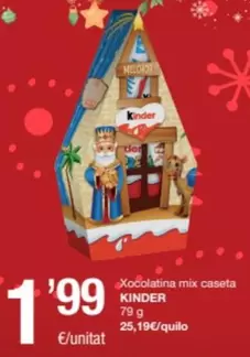 Oferta de Kinder - Xocolatina Mix Caseta por 1,99€ en SPAR Fragadis