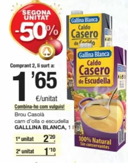 Oferta de Gallina Blanca - Brou Casolà Carn D'Olla O Escudella por 2,2€ en SPAR Fragadis