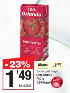 Oferta de Orlando - Tomaquet Fregit por 1,49€ en SPAR Fragadis