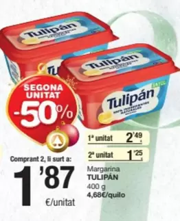 Oferta de Tulipán - Margarina por 2,49€ en SPAR Fragadis