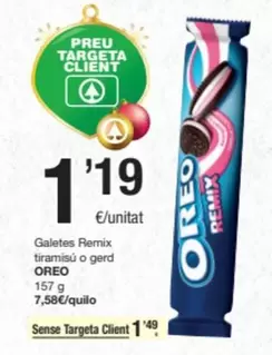 Oferta de Oreo - Galetes Remix Tiramisu O Gerd por 1,19€ en SPAR Fragadis