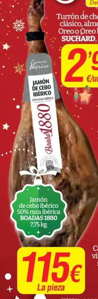 Oferta de Ocean sea - Jamon De Cebo Iberico 50% Raza Iberica por 115€ en SPAR Fragadis