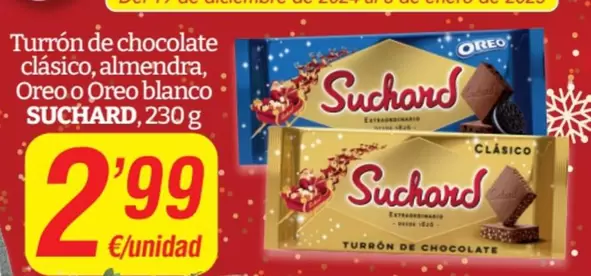 Oferta de Suchard - Turrón De Chocolate Clasico, Almendra, Oreo O Oreo Blanco por 2,99€ en SPAR Fragadis