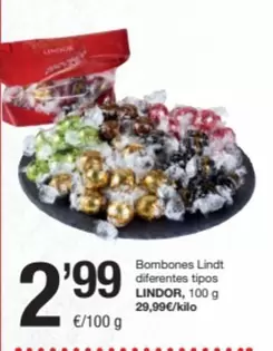 Oferta de Lindor - Bombones Lindt Diferentes Tipos por 2,99€ en SPAR Fragadis