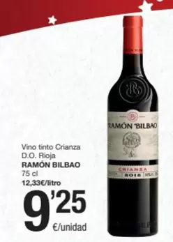 Oferta de Ramón Bilbao - Vino Tinto Crianza D.o. Rioja por 9,25€ en SPAR Fragadis