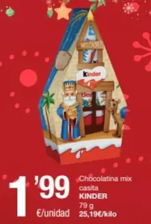 Oferta de Kinder - Chocolatina Mix Casita por 1,99€ en SPAR Fragadis