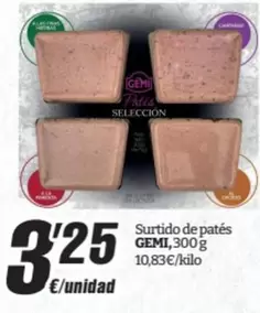 Oferta de Gemi - Surtido De Pates por 3,25€ en SPAR Fragadis