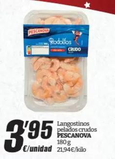 Oferta de Pescanova - Langostinos Pelados Crudos por 3,95€ en SPAR Fragadis