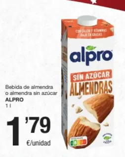 Oferta de Alpro - Bebida De Almendra O Almendra Sin Azucar por 1,79€ en SPAR Fragadis