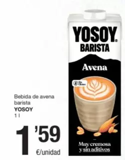 Oferta de YoSoy - Bebida De Avena Barista por 1,59€ en SPAR Fragadis