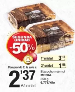 Oferta de Menal - Bizcocho Mármal por 3,15€ en SPAR Fragadis