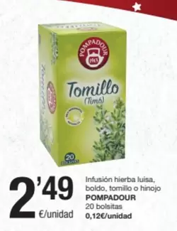 Oferta de Pompadour - Infusion Hierba Luisa por 2,49€ en SPAR Fragadis