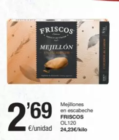 Oferta de Friscos - Mejillones En Escabeche por 2,69€ en SPAR Fragadis