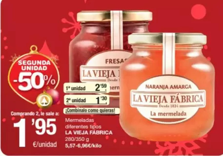 Oferta de La Vieja Fábrica - Mermelada De Cientera Ibqs por 2,59€ en SPAR Fragadis