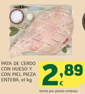 Oferta de Pata De Cerdo Con Hueso Y Con Piel Pieza Entera por 2,89€ en HiperDino