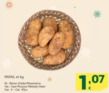 Oferta de Papas por 1,07€ en HiperDino