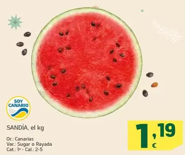 Oferta de Sandia por 1,19€ en HiperDino