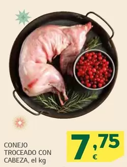 Oferta de Conejo Troceado Con Cabeza por 7,75€ en HiperDino