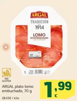 Oferta de Argal - Plato Lomo Embuchado por 1,99€ en HiperDino