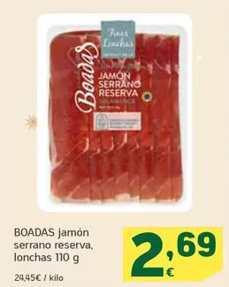 Oferta de Boadas - Jamón Serrano Reserva Lonchas por 2,69€ en HiperDino