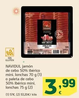 Oferta de Navidul - Jamon De Cebo 50% Iberico Mini por 3,99€ en HiperDino