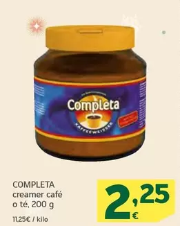 Oferta de Completa - Creamer Café O Te por 2,25€ en HiperDino