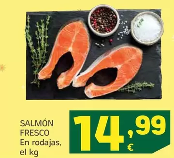 Oferta de Salmón Fresco por 14,99€ en HiperDino