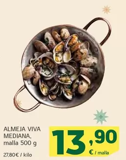 Oferta de Almeja Viva Mediana por 13,9€ en HiperDino