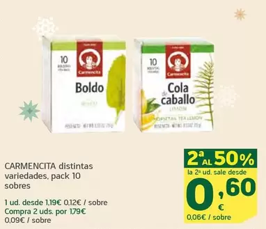 Oferta de Carmencita - Distintas Variedades Pack 10 Sobres por 1,19€ en HiperDino