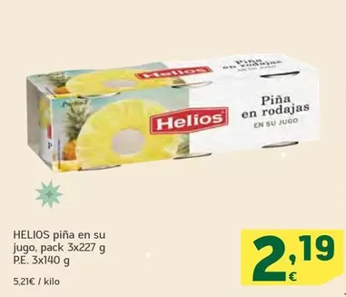 Oferta de Helios - Pina En Su Jugo por 2,19€ en HiperDino